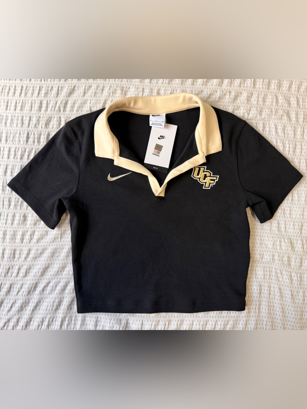 UCF Nike Black Polo crop top